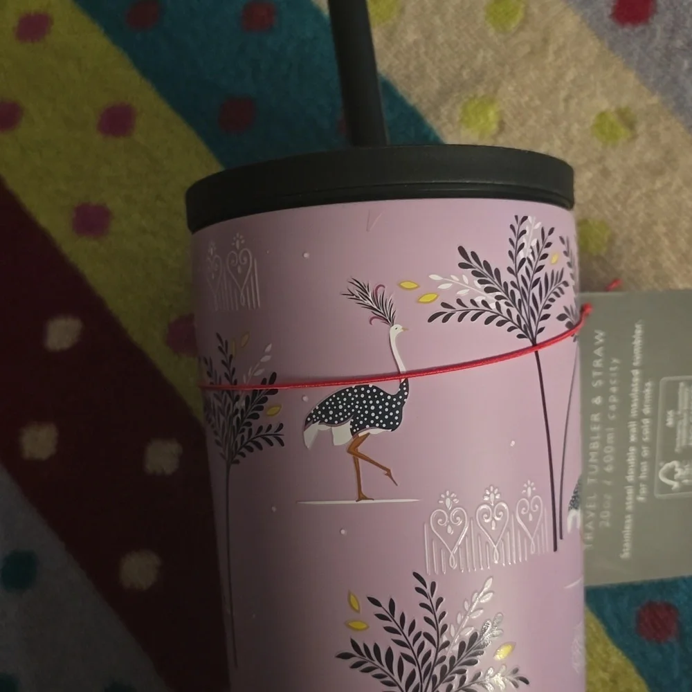 Sara Miller Lavender Travel Tumbler with Straw, 20 Oz., Retail Price $28.00US - Picture 9 of 16